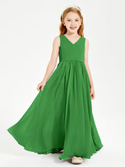 Elegant Sleeveless Junior Bridesmaid Dresses Green