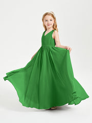 Elegant Sleeveless Junior Bridesmaid Dresses Green