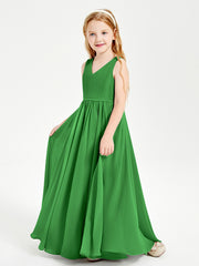Elegant Sleeveless Junior Bridesmaid Dresses Green