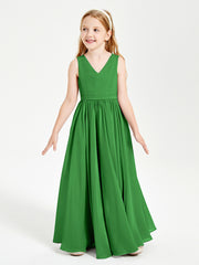 Elegant Sleeveless Junior Bridesmaid Dresses Green