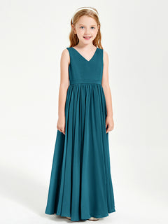 Elegant Sleeveless Junior Bridesmaid Dresses Ink Blue