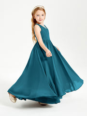 Elegant Sleeveless Junior Bridesmaid Dresses Ink Blue