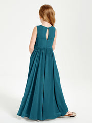 Elegant Sleeveless Junior Bridesmaid Dresses Ink Blue