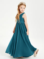 Elegant Sleeveless Junior Bridesmaid Dresses Ink Blue