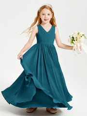 Elegant Sleeveless Junior Bridesmaid Dresses Ink Blue