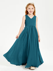Elegant Sleeveless Junior Bridesmaid Dresses Ink Blue