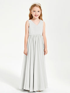 Elegant Sleeveless Junior Bridesmaid Dresses Ivory