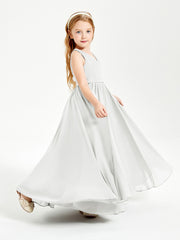 Elegant Sleeveless Junior Bridesmaid Dresses Ivory