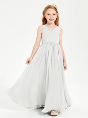 Elegant Sleeveless Junior Bridesmaid Dresses Ivory