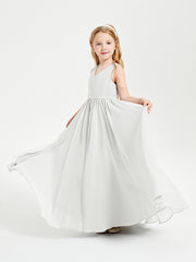 Elegant Sleeveless Junior Bridesmaid Dresses Ivory