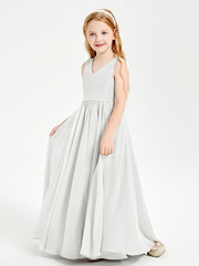 Elegant Sleeveless Junior Bridesmaid Dresses Ivory