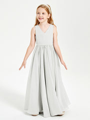 Elegant Sleeveless Junior Bridesmaid Dresses Ivory