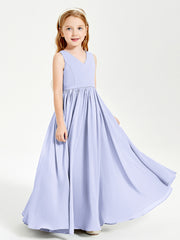 Elegant Sleeveless Junior Bridesmaid Dresses Lavender
