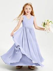 Elegant Sleeveless Junior Bridesmaid Dresses Lavender