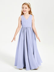 Elegant Sleeveless Junior Bridesmaid Dresses Lavender
