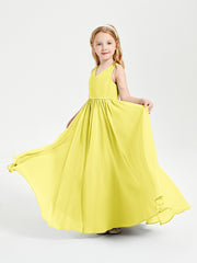 Elegant Sleeveless Junior Bridesmaid Dresses Lemon