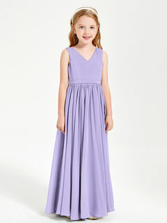 Elegant Sleeveless Junior Bridesmaid Dresses Lilac