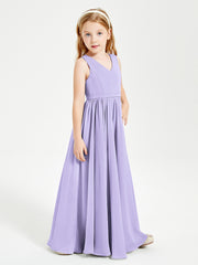 Elegant Sleeveless Junior Bridesmaid Dresses Lilac