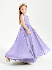 Elegant Sleeveless Junior Bridesmaid Dresses Lilac