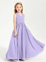 Elegant Sleeveless Junior Bridesmaid Dresses Lilac