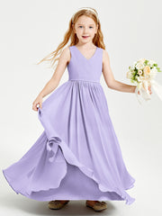 Elegant Sleeveless Junior Bridesmaid Dresses Lilac