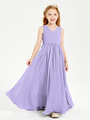 Elegant Sleeveless Junior Bridesmaid Dresses Lilac