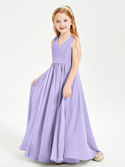 Elegant Sleeveless Junior Bridesmaid Dresses Lilac