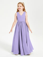 Elegant Sleeveless Junior Bridesmaid Dresses Lilac