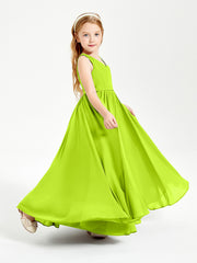 Elegant Sleeveless Junior Bridesmaid Dresses Lime Green