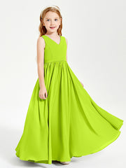 Elegant Sleeveless Junior Bridesmaid Dresses Lime Green