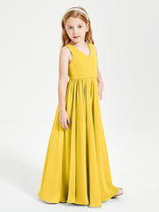 Elegant Sleeveless Junior Bridesmaid Dresses Marigold