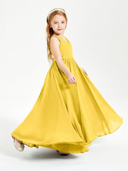 Elegant Sleeveless Junior Bridesmaid Dresses Marigold