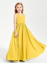 Elegant Sleeveless Junior Bridesmaid Dresses Marigold