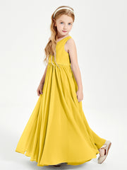 Elegant Sleeveless Junior Bridesmaid Dresses Marigold