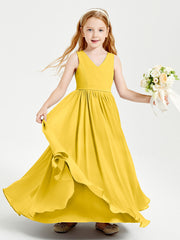 Elegant Sleeveless Junior Bridesmaid Dresses Marigold