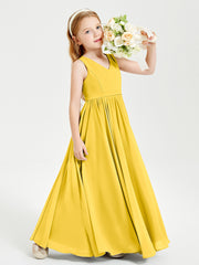 Elegant Sleeveless Junior Bridesmaid Dresses Marigold