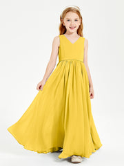 Elegant Sleeveless Junior Bridesmaid Dresses Marigold