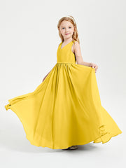 Elegant Sleeveless Junior Bridesmaid Dresses Marigold