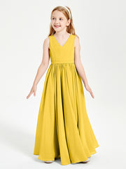 Elegant Sleeveless Junior Bridesmaid Dresses Marigold