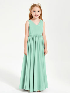 Elegant Sleeveless Junior Bridesmaid Dresses Mint Green