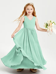 Elegant Sleeveless Junior Bridesmaid Dresses Mint Green