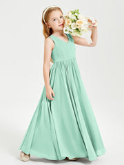 Elegant Sleeveless Junior Bridesmaid Dresses Mint Green