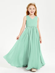 Elegant Sleeveless Junior Bridesmaid Dresses Mint Green