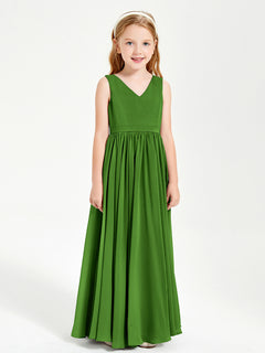 Elegant Sleeveless Junior Bridesmaid Dresses Moss