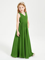 Elegant Sleeveless Junior Bridesmaid Dresses Moss