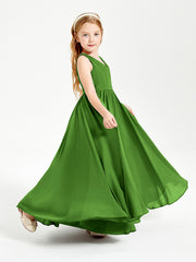 Elegant Sleeveless Junior Bridesmaid Dresses Moss