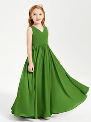 Elegant Sleeveless Junior Bridesmaid Dresses Moss