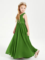 Elegant Sleeveless Junior Bridesmaid Dresses Moss