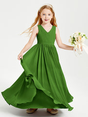 Elegant Sleeveless Junior Bridesmaid Dresses Moss