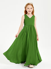 Elegant Sleeveless Junior Bridesmaid Dresses Moss